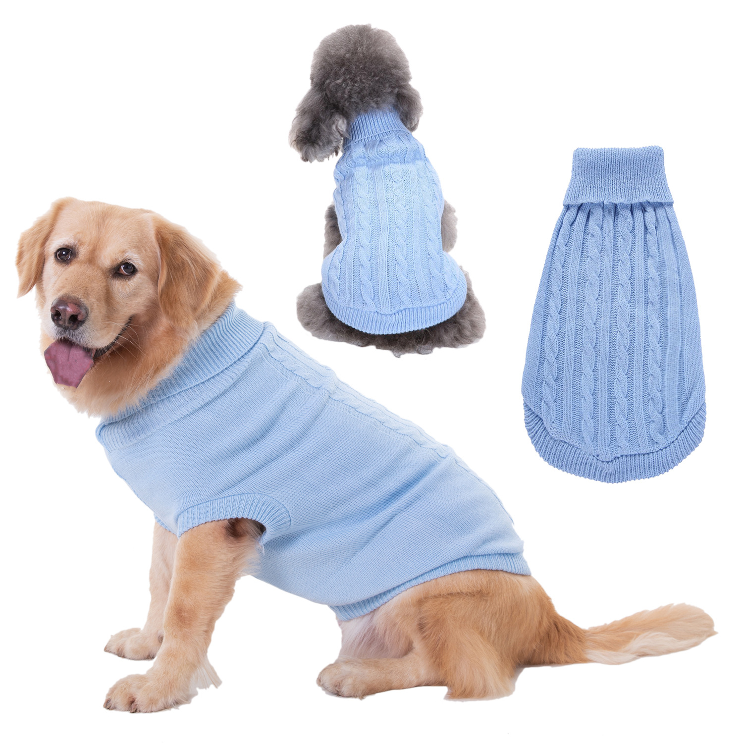 Pet Supplies Dog Clothing Solid Color Pet Dog Dog Sweater Dog Clothes Autumn and Winter Wholesale Pet Supplies Dog Clothing Solid Color Pet Dog Dog Sweater Dog Clothes Autumn and Winter Wholesale