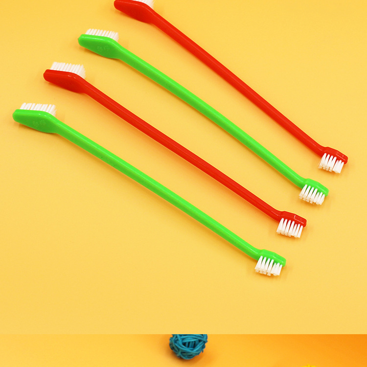 Pet Toothbrush Three-Piece Set Dogs and Cats Double-Headed Brush Finger Stall Brush Pet Cleaning Teeth Grinding Toothbrush Dog Toothbrush