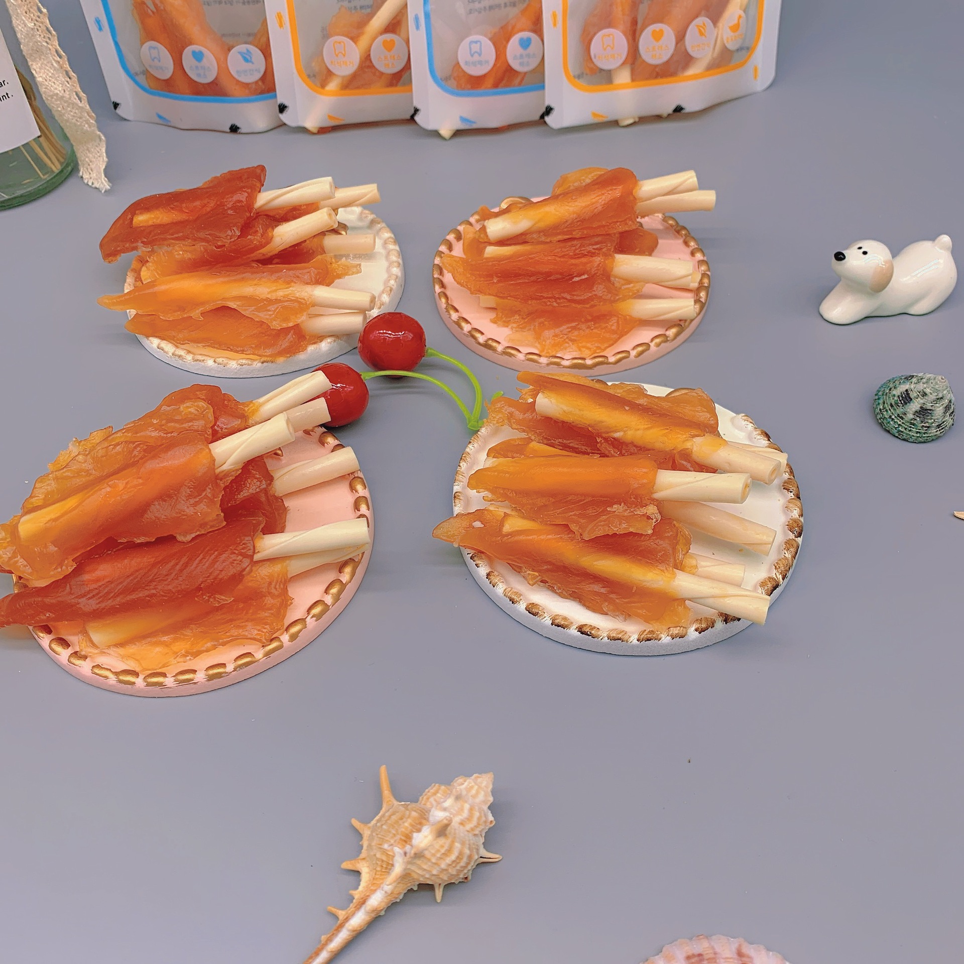 Dog Snack Chicken Breast Chicken Round Cowhide Molar Dog Chew Pet Tooth Cleaning Snack Chicken Molar Rod