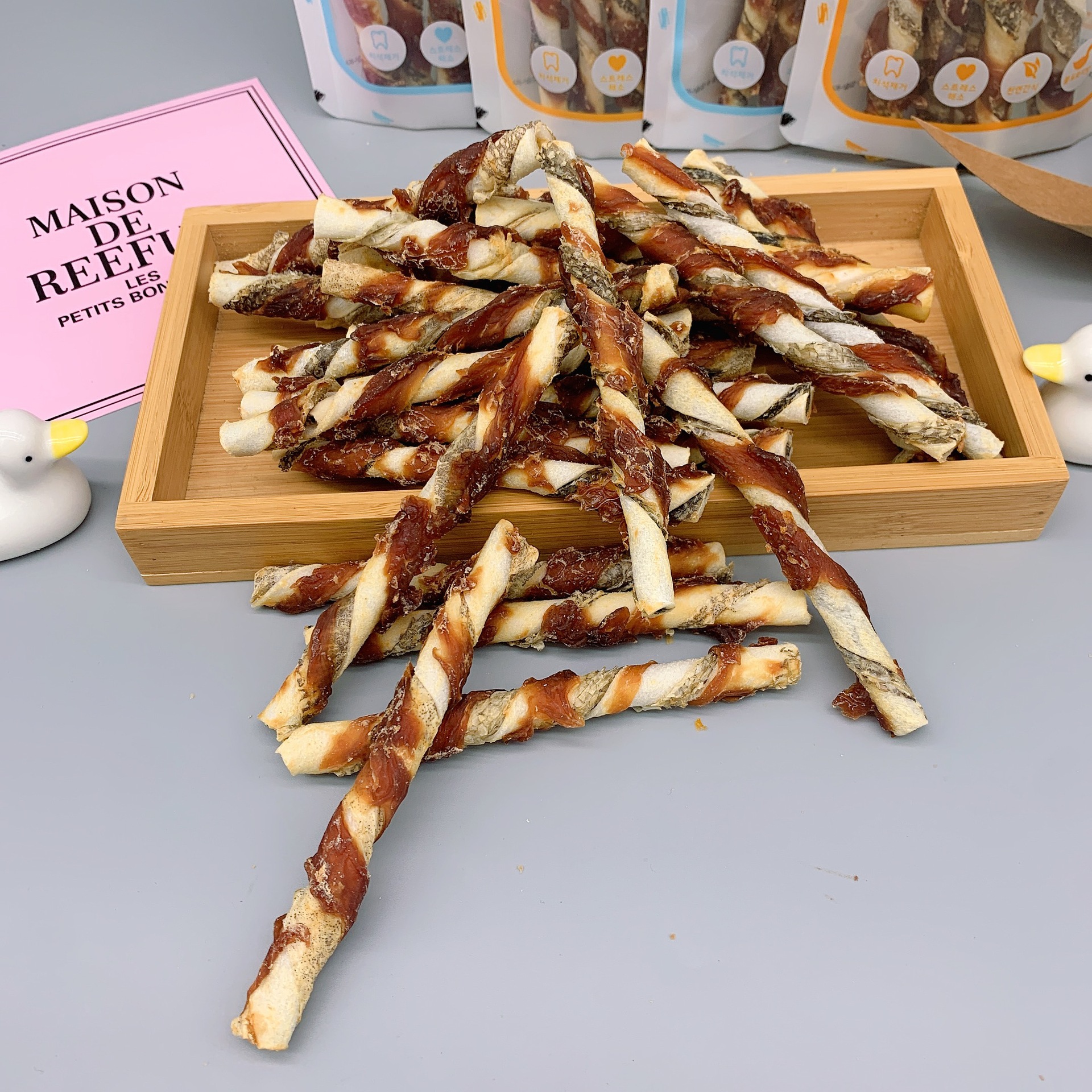 Dog Snack Chicken Breast Chicken Round Cowhide Molar Dog Chew Pet Tooth Cleaning Snack Chicken Molar Rod