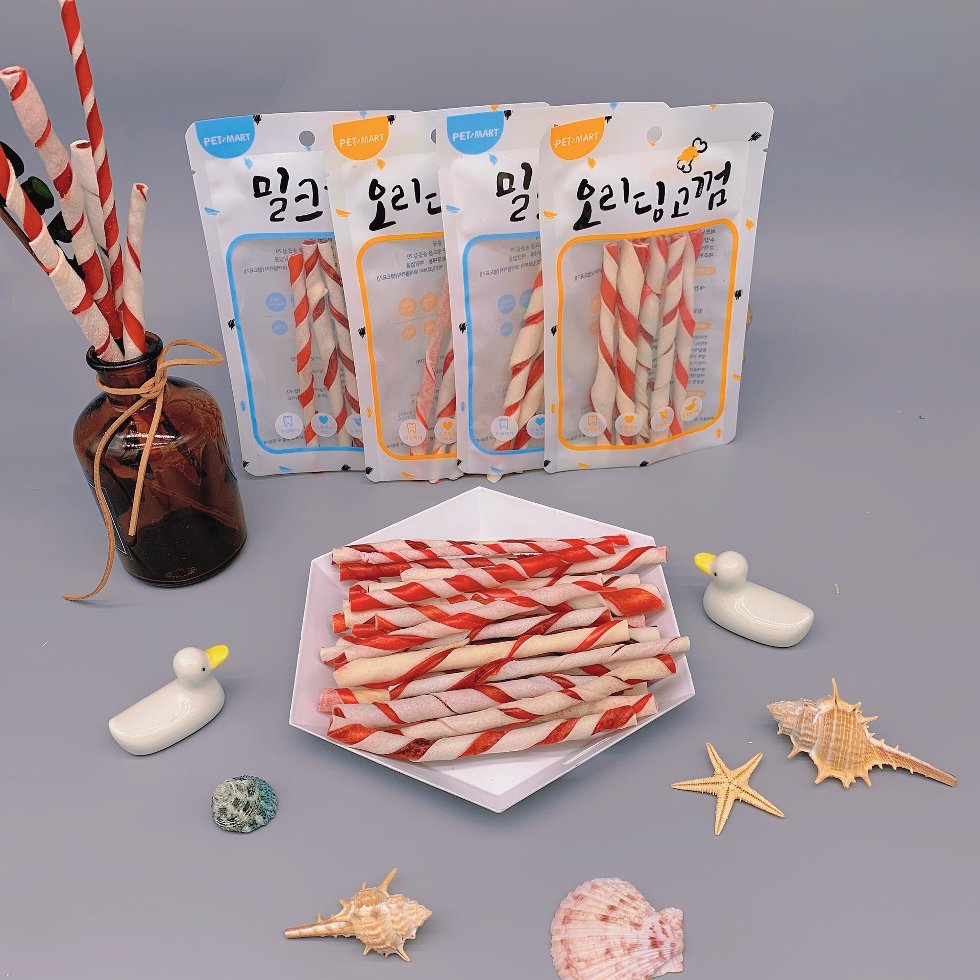 Dog Snack Chicken Breast Chicken Round Cowhide Molar Dog Chew Pet Tooth Cleaning Snack Chicken Molar Rod