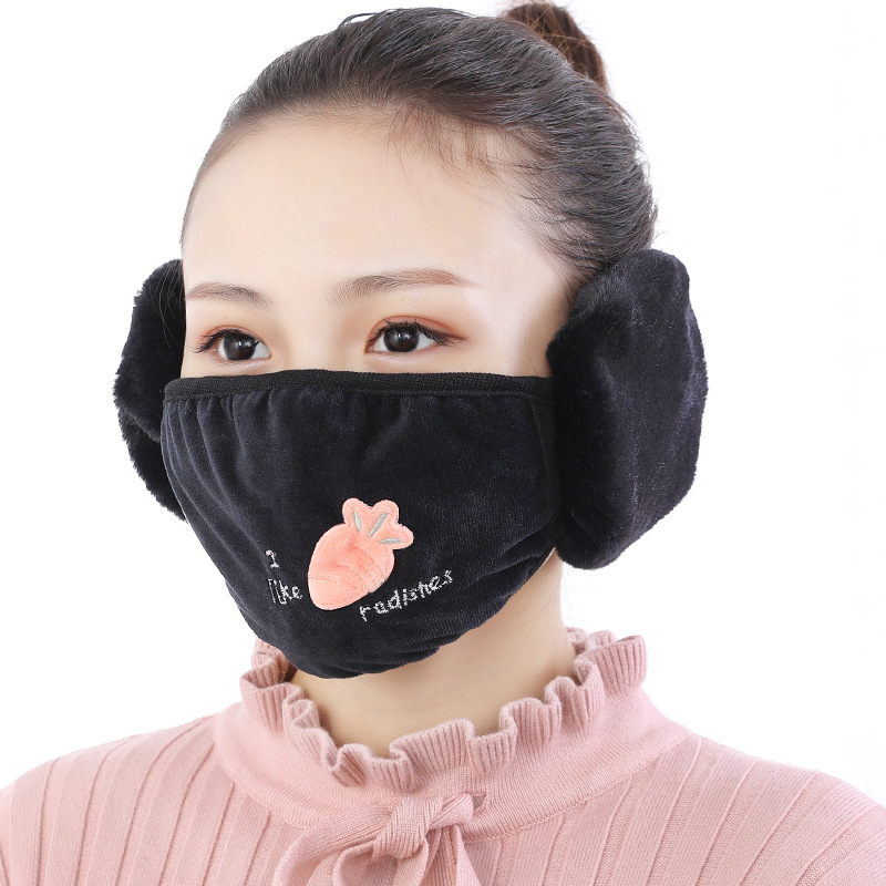 2020 Hot Sale Mouth Mask and Earmuffs One Women&#039;s Ear Protection Winter Outdoors Cycling Thickened Muzzle Cold-Proof Earmuffs Two-in-One