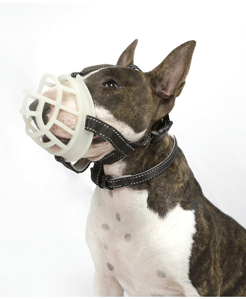 Amazon New Fluorescent Silicone Muzzle for Dogs Pet Supplies Dog Muzzle Adjustable Breathable Anti-Bite/Anti-Bark Muzzle