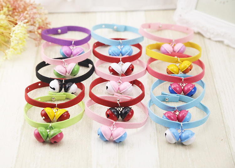 Pure Handmade Light Candy Color Cat Bell Collar Dog Collar Pet Supplies Teddy Bell Scarf Collar Pure Handmade Light Candy Color Cat Bell Collar Dog Collar Pet Supplies Teddy Bell Scarf Collar
