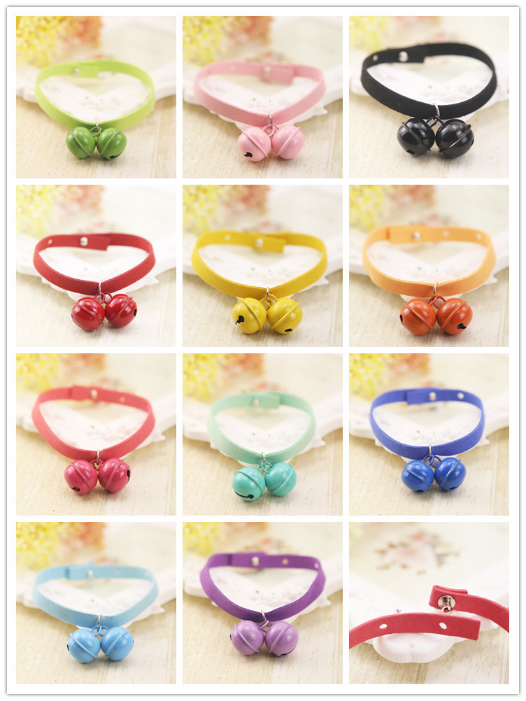 Pure Handmade Light Candy Color Cat Bell Collar Dog Collar Pet Supplies Teddy Bell Scarf Collar