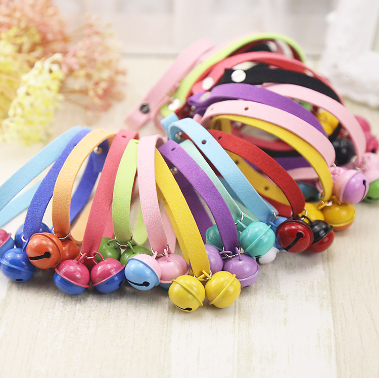 Pure Handmade Light Candy Color Cat Bell Collar Dog Collar Pet Supplies Teddy Bell Scarf Collar