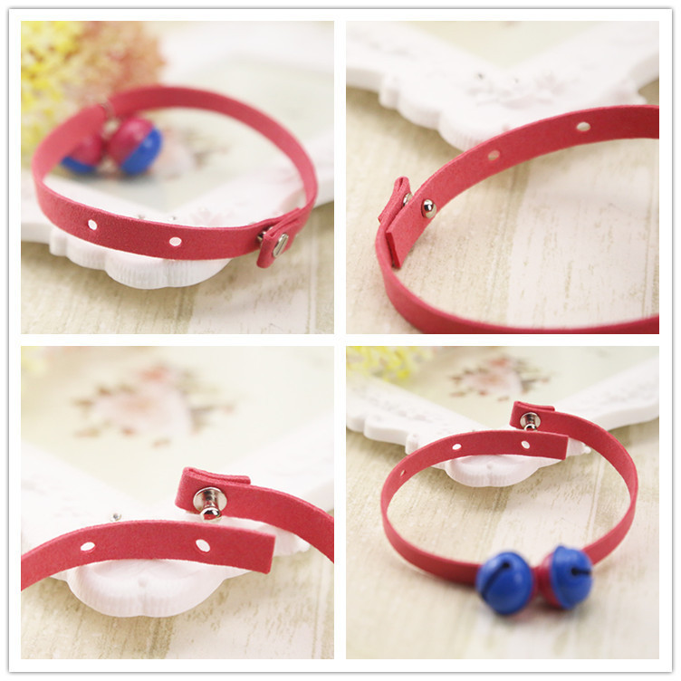 Pure Handmade Light Candy Color Cat Bell Collar Dog Collar Pet Supplies Teddy Bell Scarf Collar