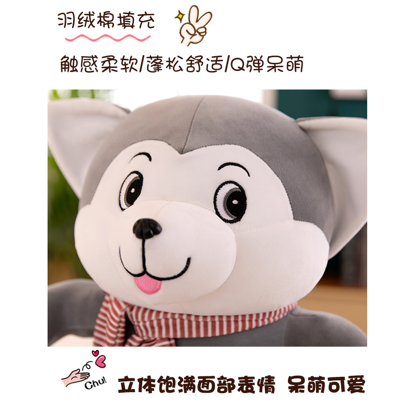 Plush Toy New Scarf Husky Doll Sitting Version Cute Husky Dog Pillow Children Doll Wholesale Plush Toy New Scarf Husky Doll Sitting Version Cute Husky Dog Pillow Children Doll Wholesale