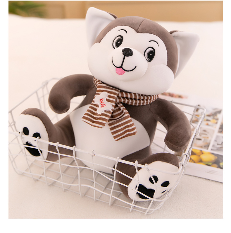 Plush Toy New Scarf Husky Doll Sitting Version Cute Husky Dog Pillow Children Doll Wholesale Plush Toy New Scarf Husky Doll Sitting Version Cute Husky Dog Pillow Children Doll Wholesale