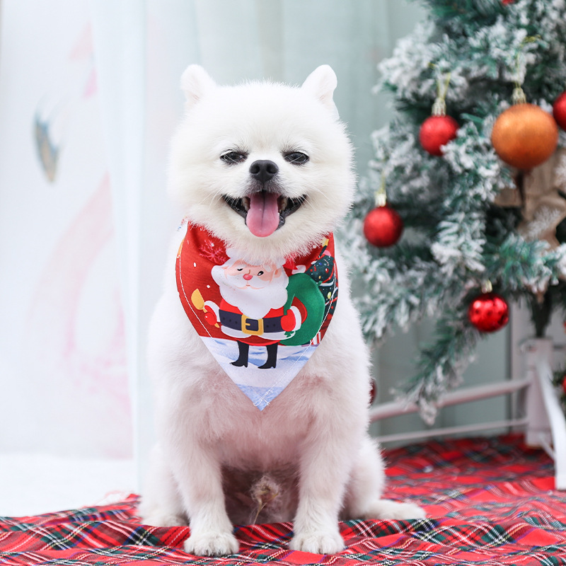 Small Medium Large Dog Triangular Binder Saliva Towel Christmas Snowman Elderly Elk Pet Supplies Four Seasons with Decorative Scarf Small Medium Large Dog Triangular Binder Saliva Towel Christmas Snowman Elderly Elk Pet Supplies Four Seasons with Decorative Scarf