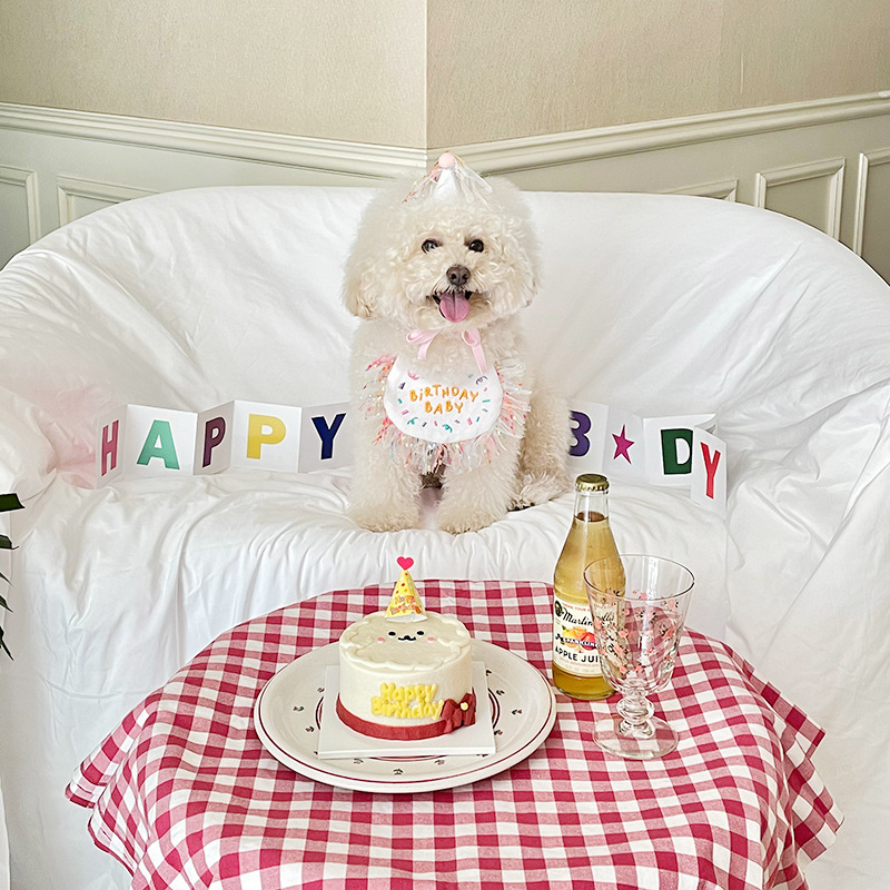 Korean Dog Dog Party Bib Pet Birthday Saliva Towel Bichon Triangular Binder Scarf Cat Pets Korean Dog Dog Party Bib Pet Birthday Saliva Towel Bichon Triangular Binder Scarf Cat Pets