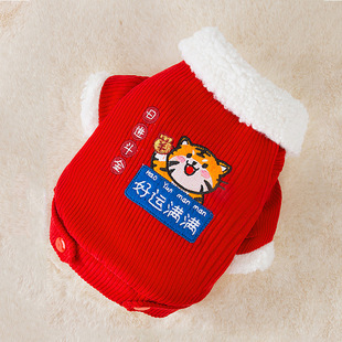 New Puppy Dog Autumn and Winter Double-Sided Wear Rain-Proof Clothes Warm Four-Leg Cotton-Padded Clothes Scarf Suit Cat Pet Clothes