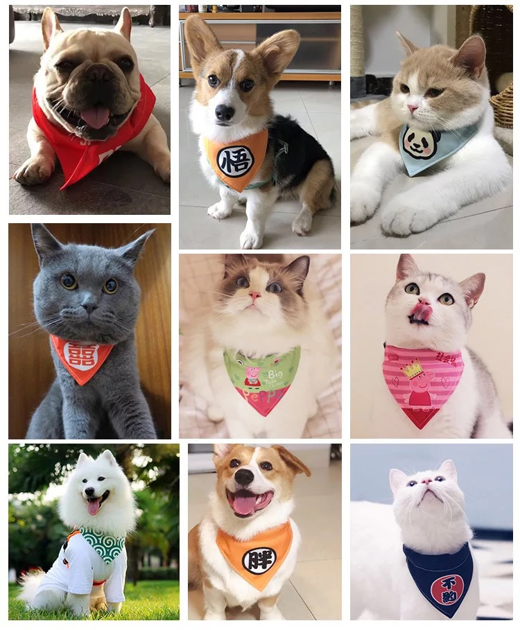 Pet Bib Cat Scarf Collar Bandana Dog Scarf Triangular Binder Scarf Saliva Towel Size Dog Clothes Pet Bib Cat Scarf Collar Bandana Dog Scarf Triangular Binder Scarf Saliva Towel Size Dog Clothes
