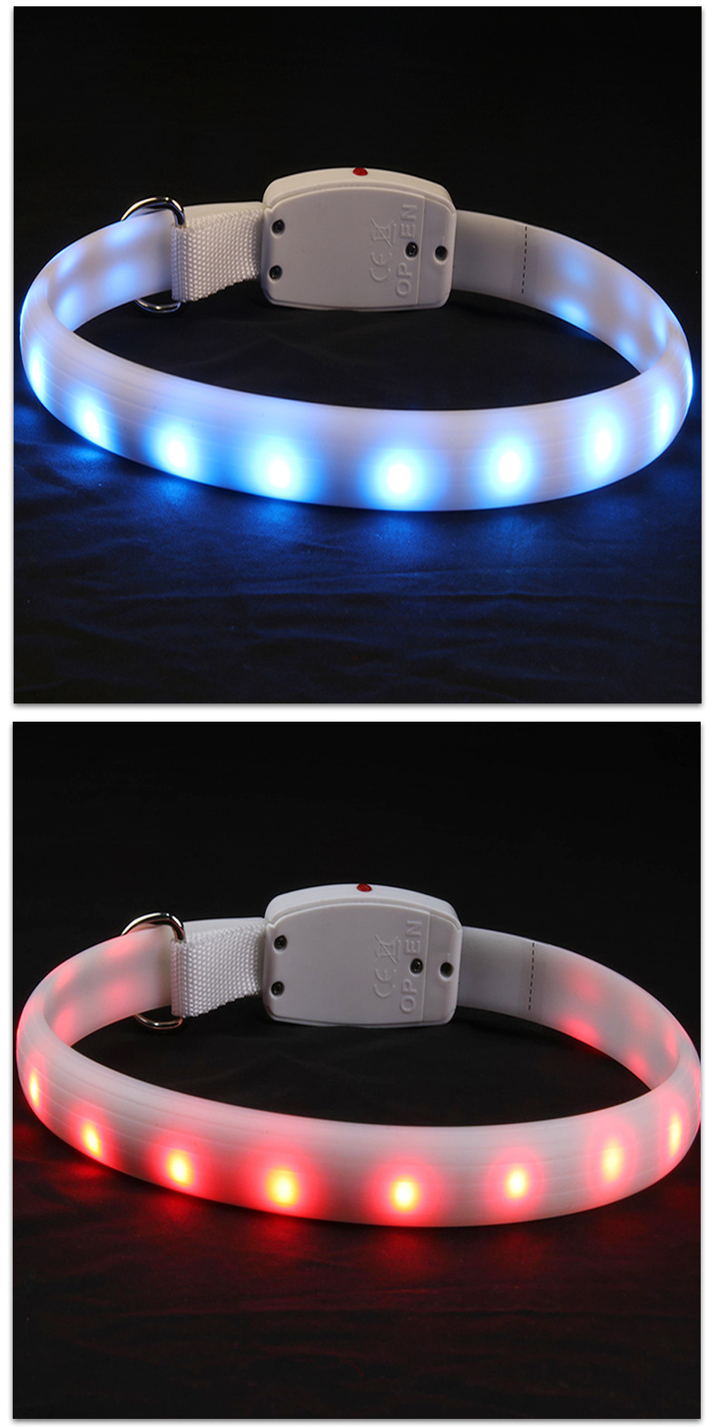 Pet Supplies USB Dog Luminous Collar Dog Scarf Dog LED Luminous Scarf Ring Silicone Collar Factory Wholesale Pet Supplies USB Dog Luminous Collar Dog Scarf Dog LED Luminous Scarf Ring Silicone Collar Factory Wholesale