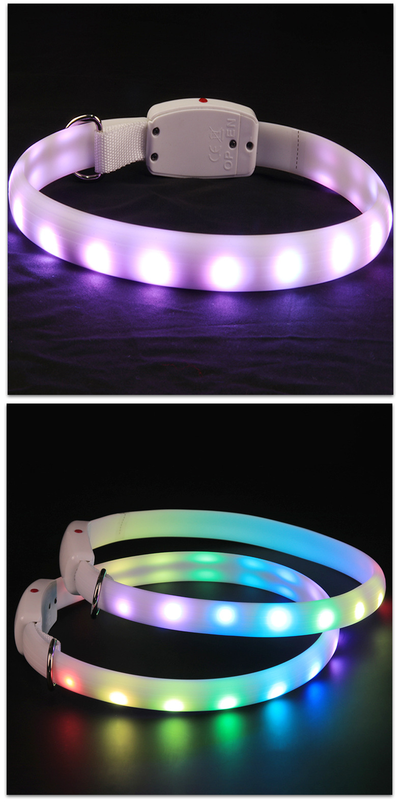 Pet Supplies USB Dog Luminous Collar Dog Scarf Dog LED Luminous Scarf Ring Silicone Collar Factory Wholesale Pet Supplies USB Dog Luminous Collar Dog Scarf Dog LED Luminous Scarf Ring Silicone Collar Factory Wholesale