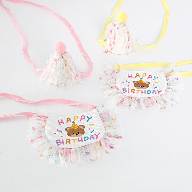 Korean Dog Dog Party Bib Pet Birthday Bib Bichon Triangular Binder Scarf Cat Pets Bib Korean Dog Dog Party Bib Pet Birthday Bib Bichon Triangular Binder Scarf Cat Pets Bib
