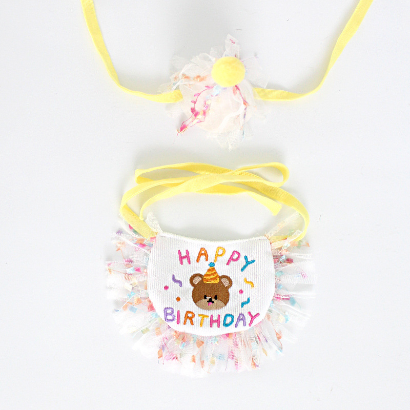 Korean Dog Dog Party Bib Pet Birthday Bib Bichon Triangular Binder Scarf Cat Pets Bib Korean Dog Dog Party Bib Pet Birthday Bib Bichon Triangular Binder Scarf Cat Pets Bib