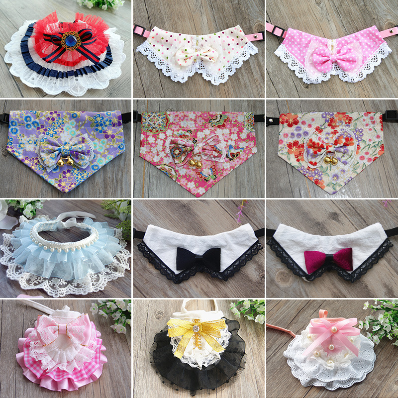 Pet&#039;s Saliva Towel Lace Princess Dog Scarf Triangle Scarf Bib Accessories Bib Cat Turtleneck Decorations