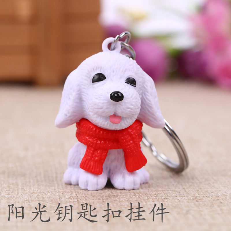 Selling cute scarf dog key ring pendant candy color key ring accessories small gift car pendant wholesale Selling cute scarf dog key ring pendant candy color key ring accessories small gift car pendant wholesale