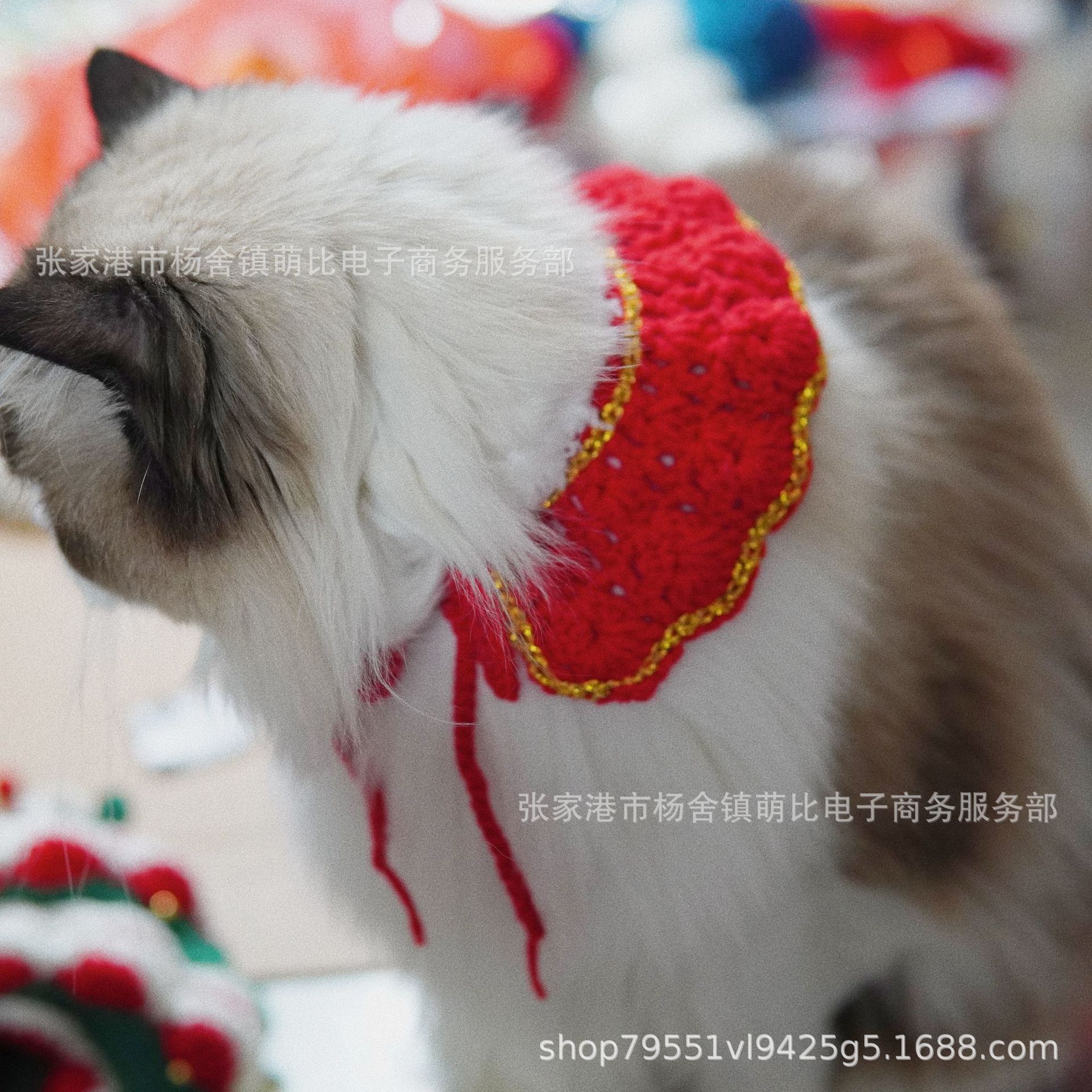 New Year Pet Collar Hand-Woven Scarf Tiger Year Auspicious Dog Cat Wool Ornament New Year Pet Collar Hand-Woven Scarf Tiger Year Auspicious Dog Cat Wool Ornament