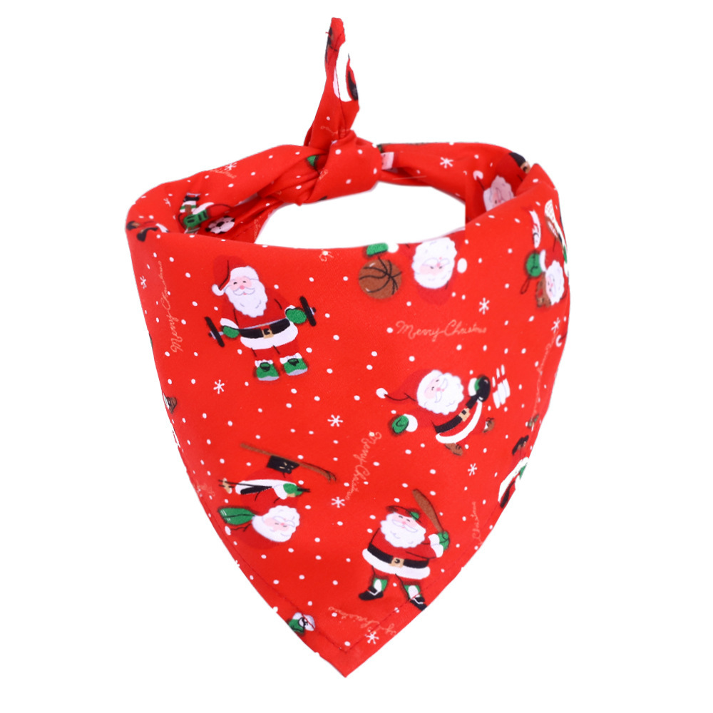 Amazon Hot Selling Christmas Pet's Saliva Towel Dog Triangle Cotton Printed Cat Scarf Scarf Scarf Amazon Hot Selling Christmas Pet's Saliva Towel Dog Triangle Cotton Printed Cat Scarf Scarf Scarf