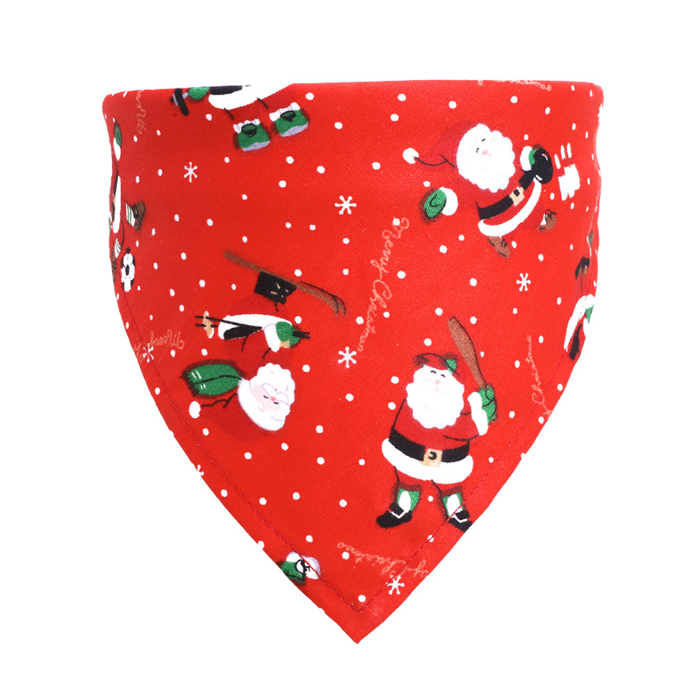 Amazon Hot Selling Christmas Pet's Saliva Towel Dog Triangle Cotton Printed Cat Scarf Scarf Scarf Amazon Hot Selling Christmas Pet's Saliva Towel Dog Triangle Cotton Printed Cat Scarf Scarf Scarf