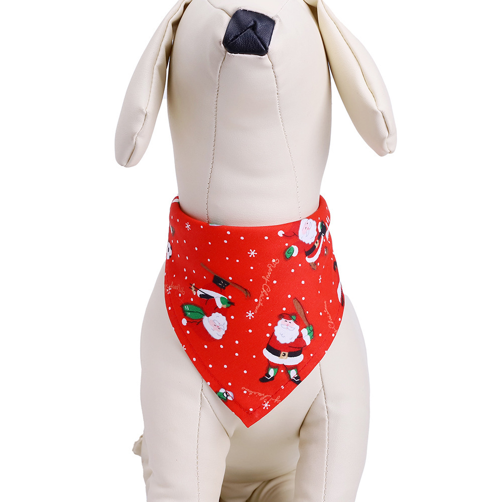 Amazon Hot Selling Christmas Pet's Saliva Towel Dog Triangle Cotton Printed Cat Scarf Scarf Scarf Amazon Hot Selling Christmas Pet's Saliva Towel Dog Triangle Cotton Printed Cat Scarf Scarf Scarf