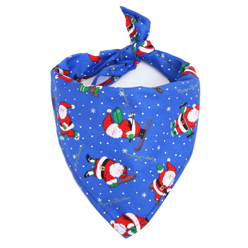 Amazon Hot Selling Christmas Pet's Saliva Towel Dog Triangle Cotton Printed Cat Scarf Scarf Scarf Amazon Hot Selling Christmas Pet's Saliva Towel Dog Triangle Cotton Printed Cat Scarf Scarf Scarf