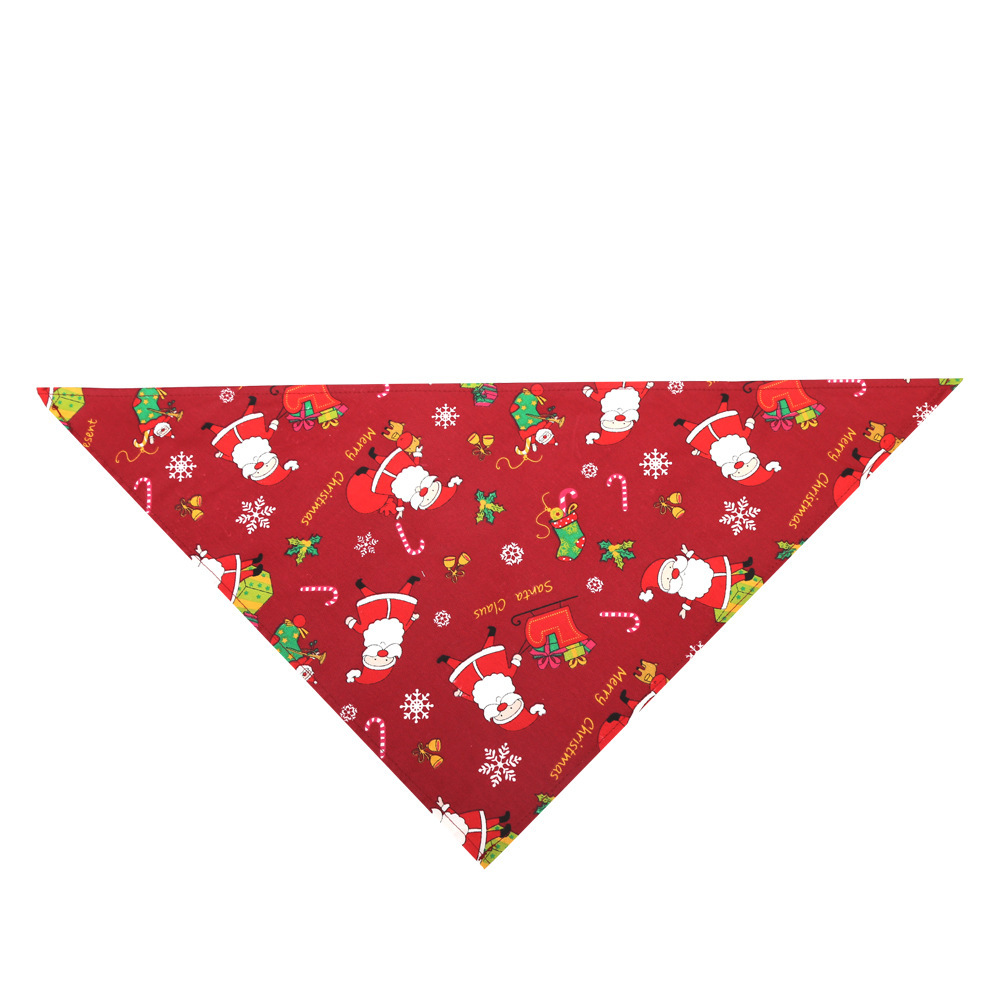 Amazon Hot Selling Christmas Pet's Saliva Towel Dog Triangle Cotton Printed Cat Scarf Scarf Scarf Amazon Hot Selling Christmas Pet's Saliva Towel Dog Triangle Cotton Printed Cat Scarf Scarf Scarf