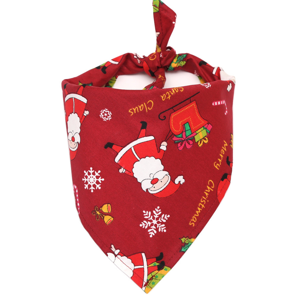 Amazon Hot Selling Christmas Pet's Saliva Towel Dog Triangle Cotton Printed Cat Scarf Scarf Scarf Amazon Hot Selling Christmas Pet's Saliva Towel Dog Triangle Cotton Printed Cat Scarf Scarf Scarf