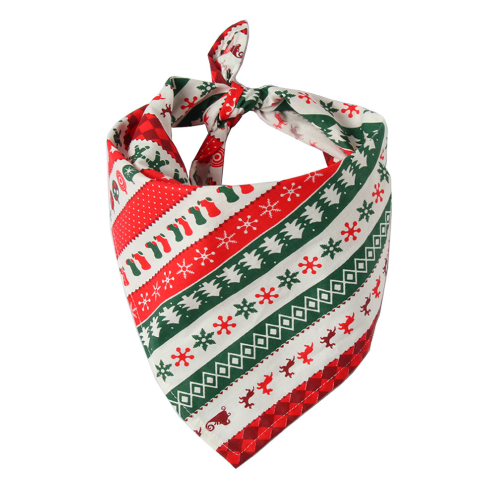 Amazon Hot Selling Christmas Pet's Saliva Towel Dog Triangle Cotton Printed Cat Scarf Scarf Scarf Amazon Hot Selling Christmas Pet's Saliva Towel Dog Triangle Cotton Printed Cat Scarf Scarf Scarf