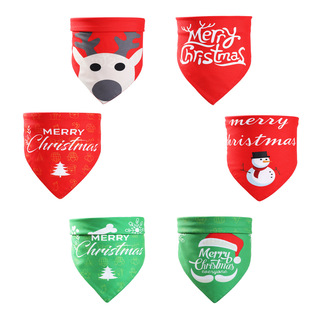 Cross-Border Amazon Christmas Pet's Saliva Towel Cotton Triangular Binder Dog Scarf Cat Scarf Ornament Cross-Border Amazon Christmas Pet's Saliva Towel Cotton Triangular Binder Dog Scarf Cat Scarf Ornament