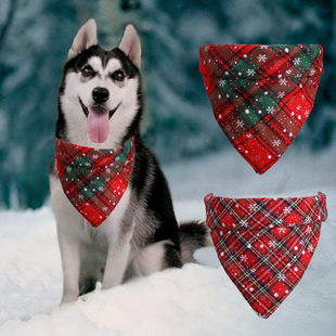 Cross-Border Amazon Christmas Pet's Saliva Towel Cotton Triangular Binder Dog Scarf Cat Scarf Ornament Cross-Border Amazon Christmas Pet's Saliva Towel Cotton Triangular Binder Dog Scarf Cat Scarf Ornament
