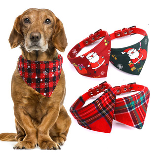 Cross-Border Amazon Christmas Pet's Saliva Towel Cotton Triangular Binder Dog Scarf Cat Scarf Ornament Cross-Border Amazon Christmas Pet's Saliva Towel Cotton Triangular Binder Dog Scarf Cat Scarf Ornament