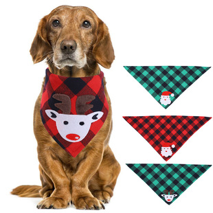 Cross-Border Amazon Christmas Pet's Saliva Towel Cotton Triangular Binder Dog Scarf Cat Scarf Ornament Cross-Border Amazon Christmas Pet's Saliva Towel Cotton Triangular Binder Dog Scarf Cat Scarf Ornament