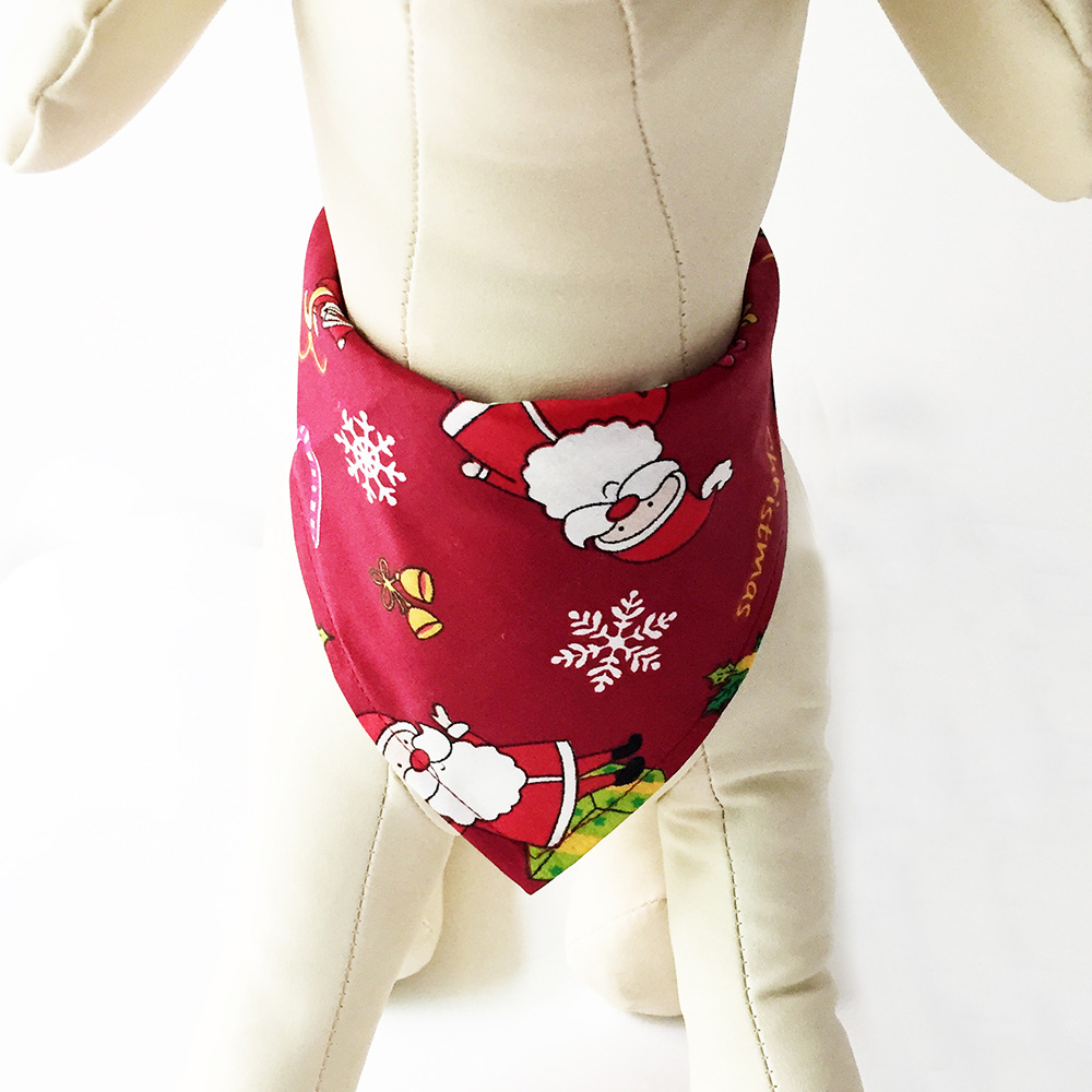 Cross-Border Amazon Christmas Pet's Saliva Towel Cotton Triangular Binder Dog Scarf Cat Scarf Ornament Cross-Border Amazon Christmas Pet's Saliva Towel Cotton Triangular Binder Dog Scarf Cat Scarf Ornament