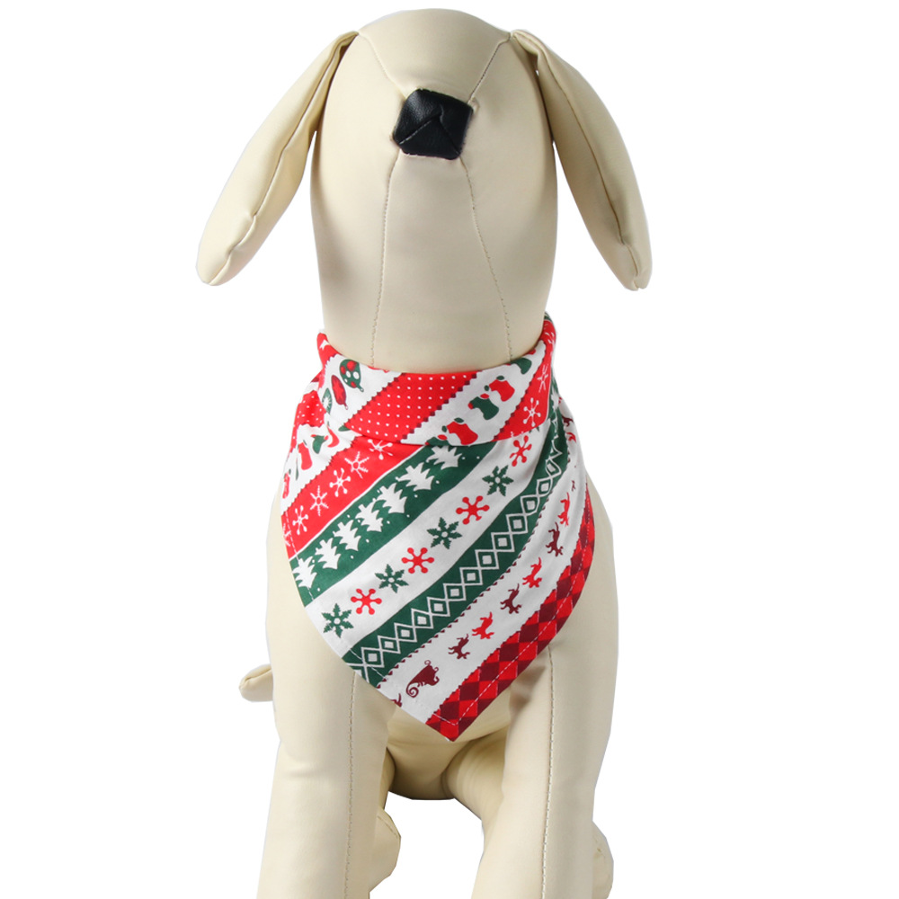 Cross-Border Amazon Christmas Pet's Saliva Towel Cotton Triangular Binder Dog Scarf Cat Scarf Ornament Cross-Border Amazon Christmas Pet's Saliva Towel Cotton Triangular Binder Dog Scarf Cat Scarf Ornament