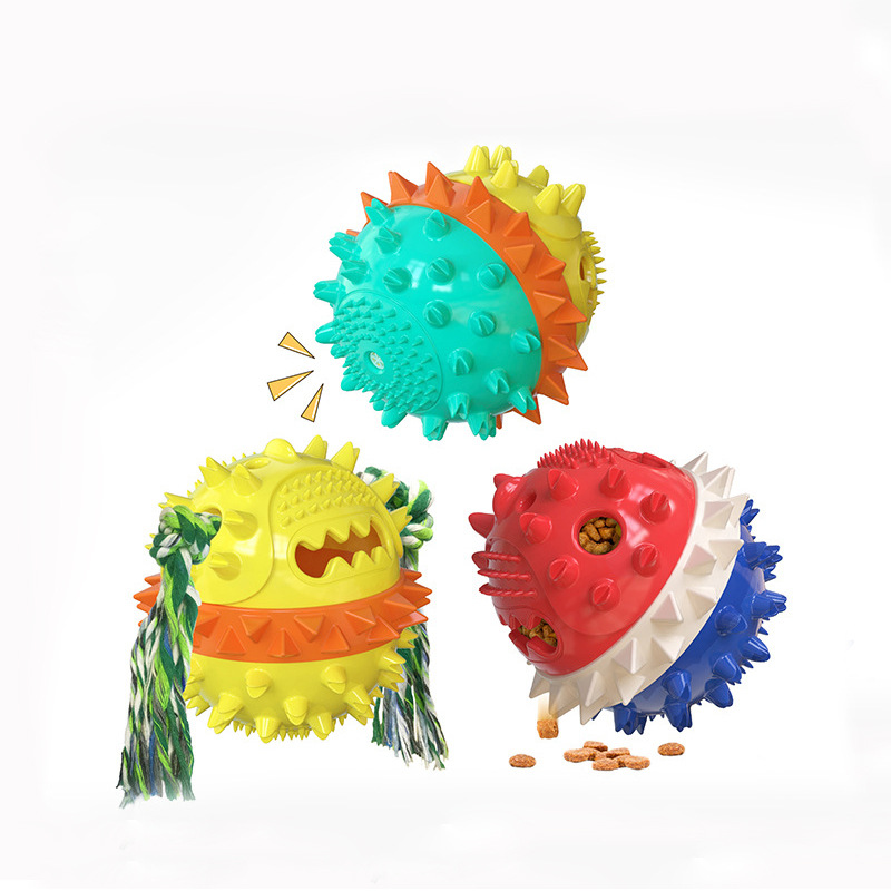 Yama New Dog Toy Water Floating Pet Toothbrush with Noise Bite Molar Food Dropping Ball Toy