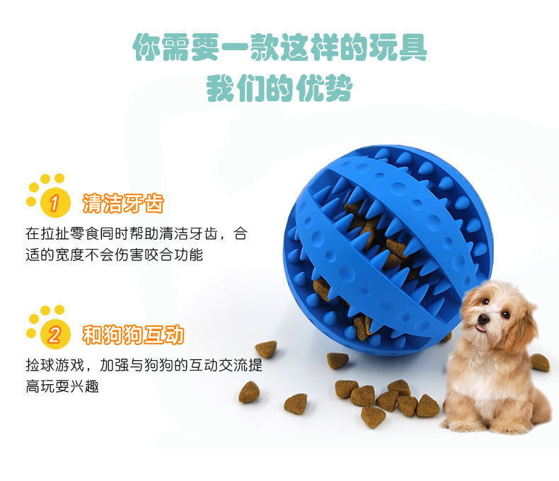 Factory Direct Sales Pet Toy Rubber Teether Ball Dog Toy Bite-Resistant Food Dropping Ball Toy Ball Amazon Hot