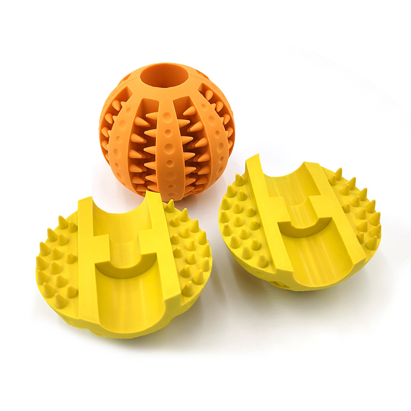 Factory Direct Sales Pet Toy Rubber Teether Ball Dog Toy Bite-Resistant Food Dropping Ball Toy Ball Amazon Hot