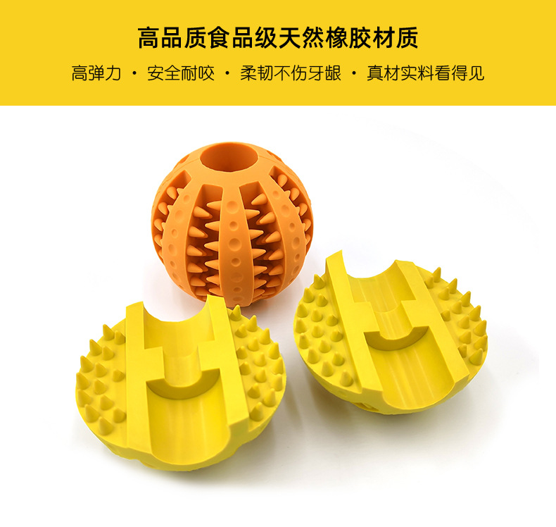 Factory Direct Sales Pet Toy Rubber Teether Ball Dog Toy Bite-Resistant Food Dropping Ball Toy Ball Amazon Hot