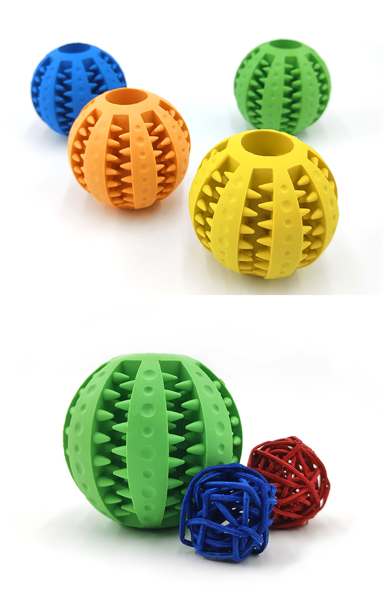 Factory Direct Sales Pet Toy Rubber Teether Ball Dog Toy Bite-Resistant Food Dropping Ball Toy Ball Amazon Hot