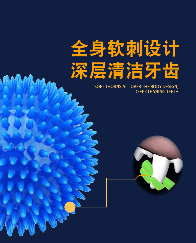 Cross-Border Hot Sale Pet Supplies Bite Vocal Toy Ball Dog Bite-Resistant Elastic Ball Dog Bite Toy Acanthosphere Cross-Border Hot Sale Pet Supplies Bite Vocal Toy Ball Dog Bite-Resistant Elastic Ball Dog Bite Toy Acanthosphere
