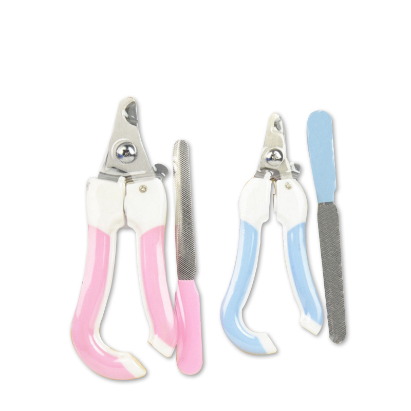 Pet Nail Clipper Crank Cat Nail Clippers Dog Supplies Nail Clippers Two-Piece Set with File in Stock Cross-Border
