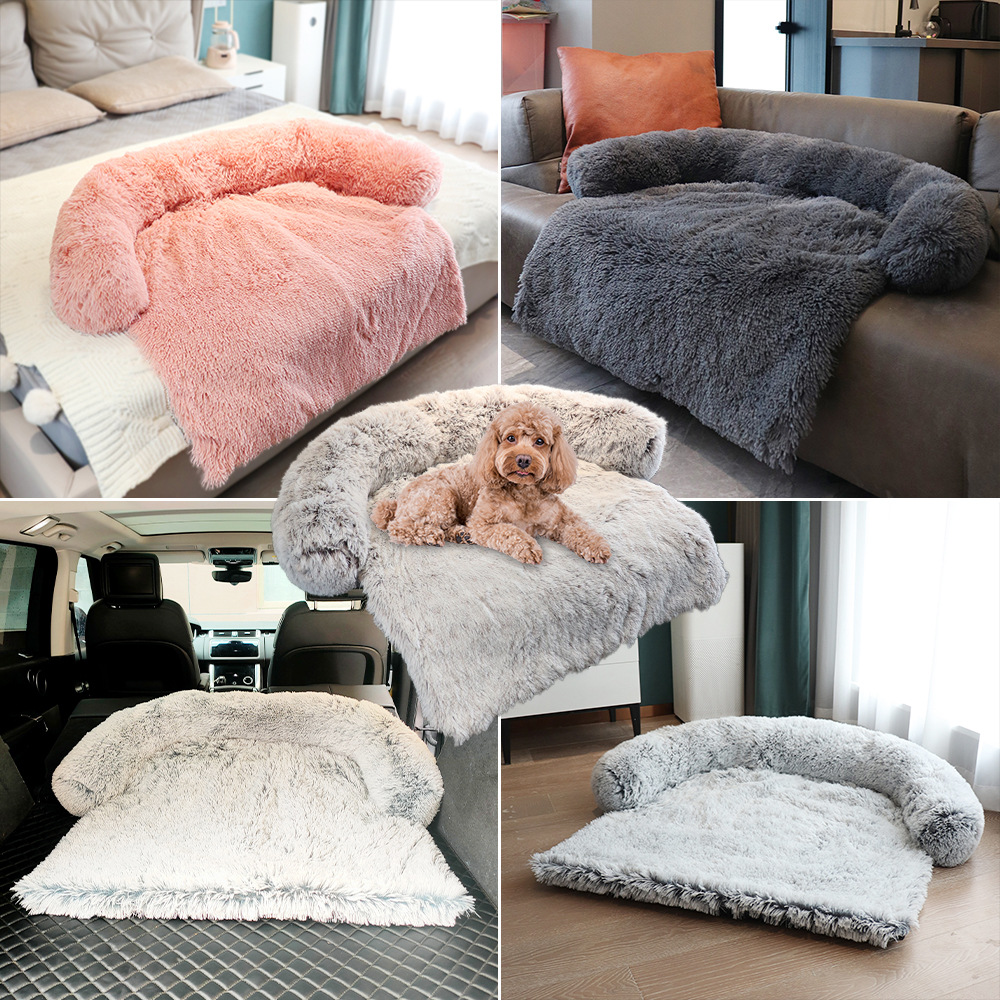 Amazon Hot Plush Kennel Plush Blanket Dual-Purpose in One Pet Bed Dog Sofa Bed Factory Wholesale