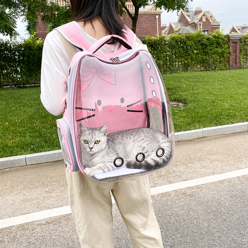 Space Capsule Cat Pet Backpack Transparent Dog Backpack out Breathable and Portable Pet Bag Chest Backpack