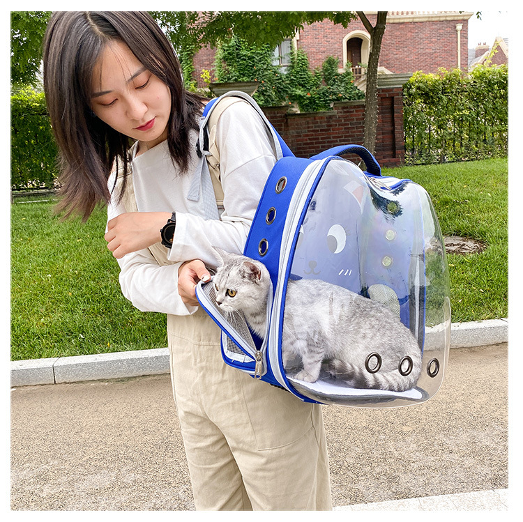 Space Capsule Cat Pet Backpack Transparent Dog Backpack out Breathable and Portable Pet Bag Chest Backpack