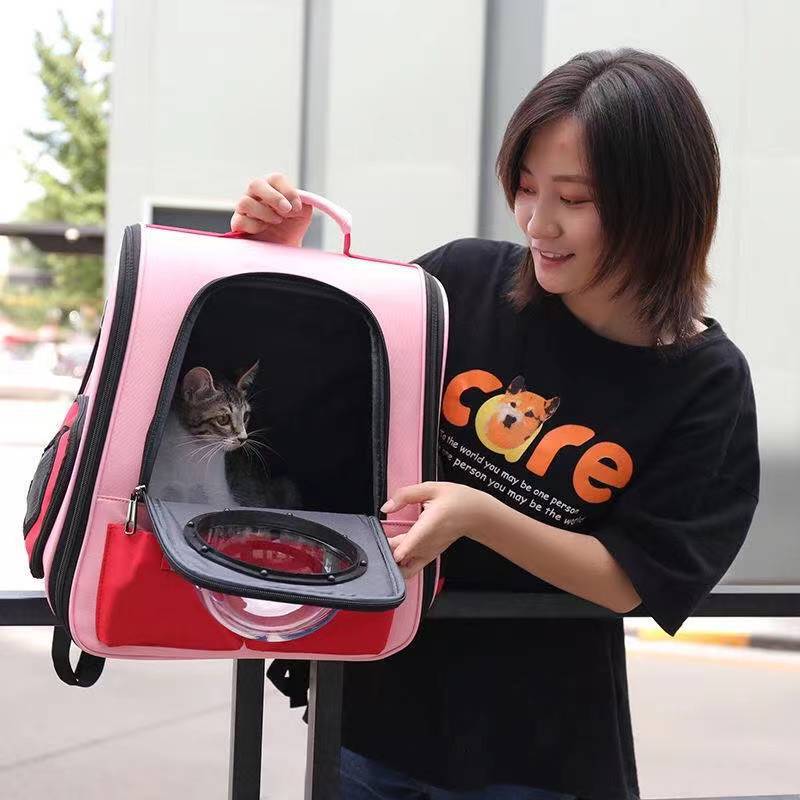 Space Capsule Cat Pet Backpack Transparent Dog Backpack out Breathable and Portable Pet Bag Chest Backpack