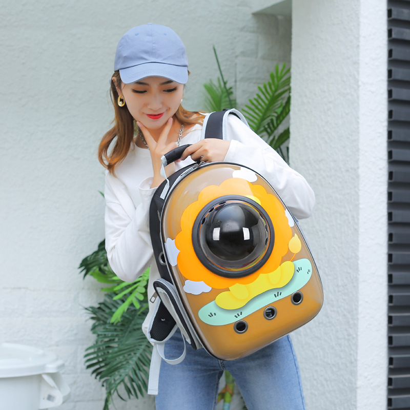 Space Capsule Cat Pet Backpack Transparent Dog Backpack out Breathable and Portable Pet Bag Chest Backpack