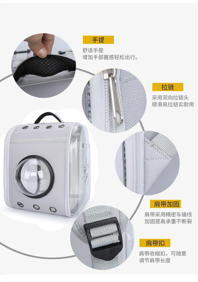 Factory Direct Sales Square Transparent Cat Bag Outing Portable Pet Bag Cute Pet Backpack Pet Cat Space Bag Cabin Factory Direct Sales Square Transparent Cat Bag Outing Portable Pet Bag Cute Pet Backpack Pet Cat Space Bag Cabin